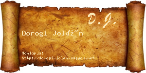 Dorogi Jolán névjegykártya